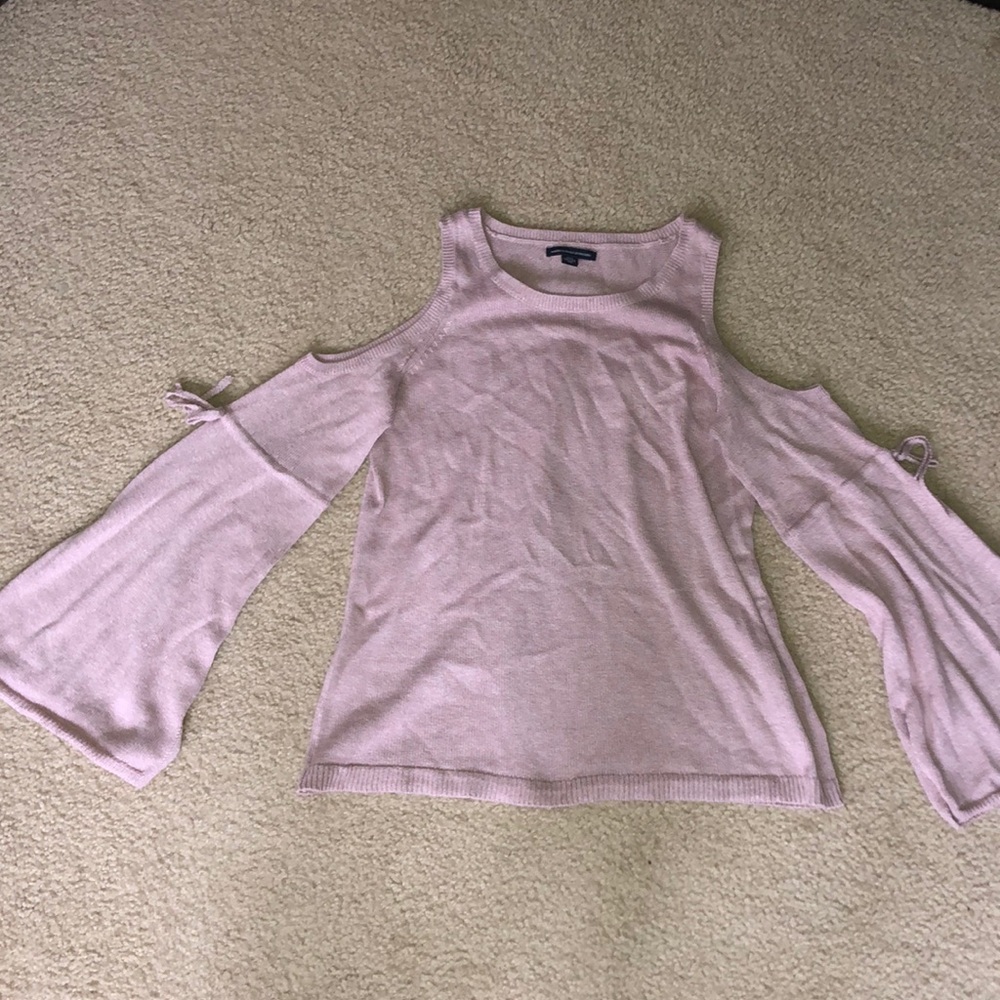 Open shoulder pink AE Sweater